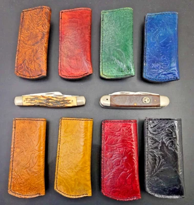 Buck 112 Old Timer Leather Sheath Belt Knife Boker Trapper Case Knives - Image 1 of 4