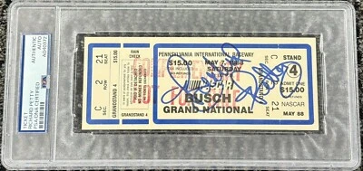 Richard Petty Signed Autographed Busch Grand National Ticket Stub PSA/DNA Rare - Image 1 of 2