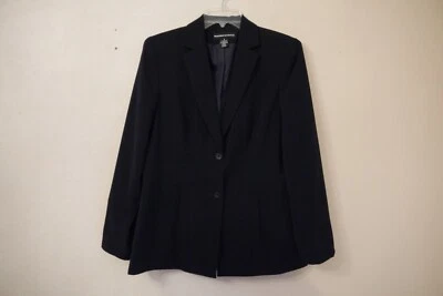 NORTON MCNAUGHTON Navy Blue 100% Polyester Lined Two Button Blazer Size 8 - Image 1 of 3