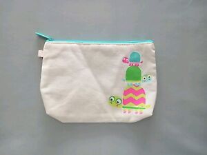 Thirty One Mini Zipper Pouch Natural W/ Topsy Turtles 