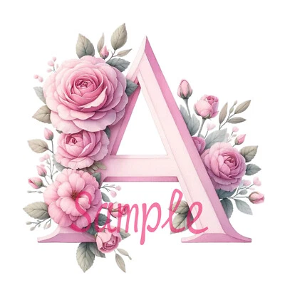 Bloque de edredón de tela con monograma A" - Rosas en mal estado rosa " -100 % algodón Foto 1 de 4