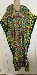 Winlar Caftan Jewel Tones One Size (up to Plus 4X) Vacation Lounge Pool Party - Picture 1 of 3