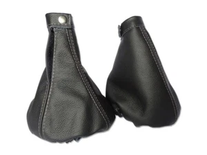 Gear Handbrake Gaiter Fits Alfa Romeo MiTo 2008-2018 Leather Grey Stitching - Picture 1 of 5