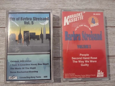 2-Karaoke Cassettes Barbra Streisand Vol 2 and Karaoke Hits Vol. 5 Foto 1 de 4