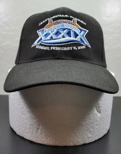 Cappello NFL Super Bowl XXXIX 39 Jacksonville Florida adulto nero cinturino berretto posteriore 2005 - Foto 1 di 11