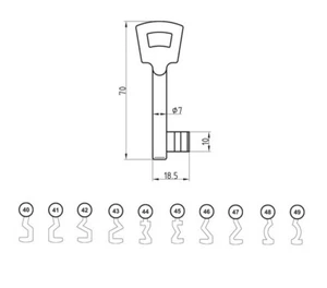 Buntbartschlüssel System Pegau Schweifung Nr. 40 bis Nr. 49 - Bild 1 von 12