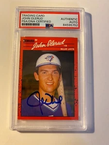 1990 Donruss #711 John Olerud Rc Auto Blue Jays Rookie HOF PSA DNA Slabbed - Picture 1 of 2