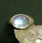 AAAA Blue Moonstone Gem Quality 10x8mm 2.50 Carats in 14K white gold ring