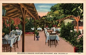 NEW ORLEANS, LA. RESTAURANT POSTCARD Broussard's Paradise Courtyard Restaurant - Picture 1 of 2
