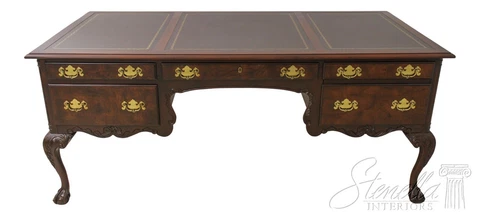 57327EC: HEKMAN Ball & Claw Mahogany Leather Top Executive Desk Cover