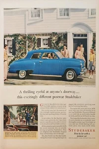 1947 Blue Studebaker Car Vintage Ad different postwar nw - Picture 1 of 1