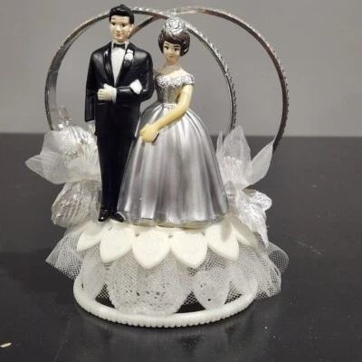 ANILLOS DE TUL CORAZÓN de colección Wilton CAKE TOPPER 25º Plata Aniversario de Boda Foto 1 de 4