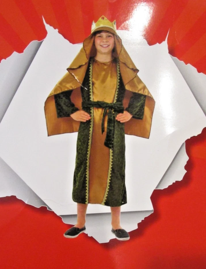 New GOLD WISE MAN Halloween Nativity Costume * Child EXTRA LARGE (12-14 Years) - Image 1 of 1
