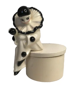 Art-Deco Pierrot French Clown Porcelain Jewellery Circle - Picture 1 of 13