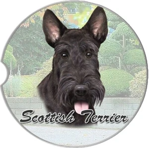 ES Pets Dog Absorbent Stoneware Car/Boat Cup Holder Coaster Scottish Terrier - Picture 1 of 3