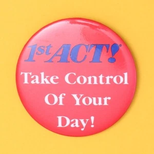 Retro Vintage Computing 1st ACT! Take Control of Your Day! Badge Lapel Pin 90’s - Picture 1 of 2