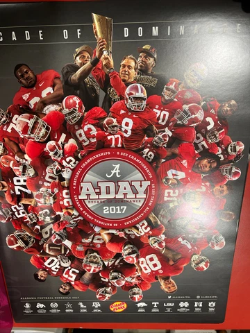 2017 Alabama Crimson Tide Football Team Issued Poster - A Day Cover