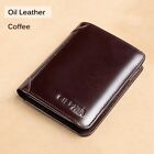 New Leather Rfid Wallets For Men Vintage Thin Short Multi Function Wallet