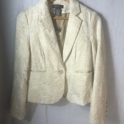 Blazer de mujer George Designs By Mark Eisen talla 4 floral metálico detalles dorados Foto 1 de 4