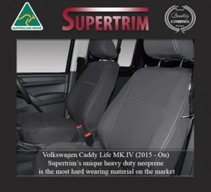 Volkswagen Caddy Mk.IV (2015-Now), Neoprene FRONT 'Full-Length' Seat Covers + MP - Picture 1 of 8