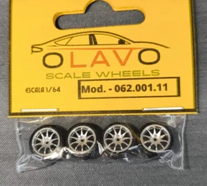 Juego de ruedas a escala Olavo 062 plateadas 11 mm personalizadas 1:64 - Imagen 1 de 3