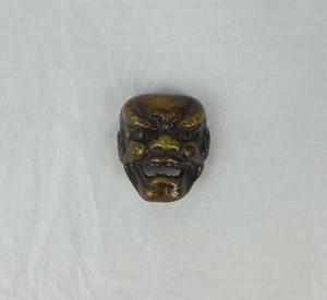 Vintage JAPANISCHE BRONZE Noh Maske Netsuke - Bild 1 von 7