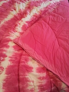 Pottery Barn Teen Tahiti Twin Quilt Tie Dye Pink White Bedding Dorm Boho - Picture 1 of 18