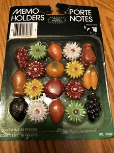 magnetic memo holders vintagr fruit flowers 18 Pieces 715 - Picture 1 of 4