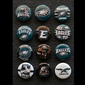 Philadelphia Eagles Football - 1" Pinback Buttons - Picture 1 of 2