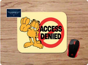 GARFIELD CAT ACCESS DENIED CUSTOM NONSLIP PC DESK MAT MOUSE PAD HOME SCHOOL GIFT - Picture 1 of 1