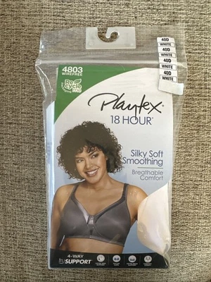 Playtex Bra Womens 40D White Wireless Back Closure Smoothing 18 Hour 4803 NEW - Image 1 of 3