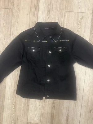 Wrangler黑色西部镶嵌水钻夹克按扣女式尺寸  — 第 1/4 张图片
