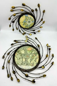 2 Vintage Anthropology Wind-Blown Blooms Frames Metal Photo Picture Frame India - Picture 1 of 21