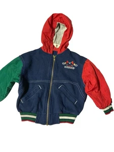 Giacca a vento vintage Oshkosh B'gosh bambino M 3T blocco colore primario anni 90 - Foto 1 di 4