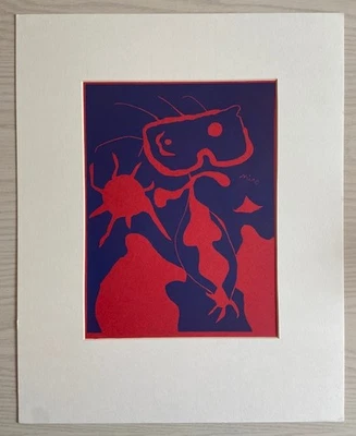 Joan Miro Orig.-Linolschnitt "Der Mann in der roten Sonne" (1938) - Bild 1 von 4