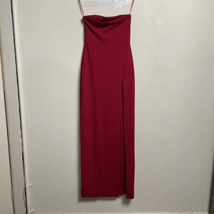 Meshki Rachel Maxi Split Front Strapless Dress AUS S Red Formal Eveningwear New - Bild 1 von 8