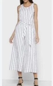 Banana Republic Size 6 Linen-Cotton Wide-Leg Cropped Jumpsuit - Picture 1 of 7