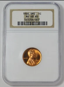 1966 SMS Special Mint Strike Lincoln Cent BIG GRADE! NGC MS-68 RD - Picture 1 of 2