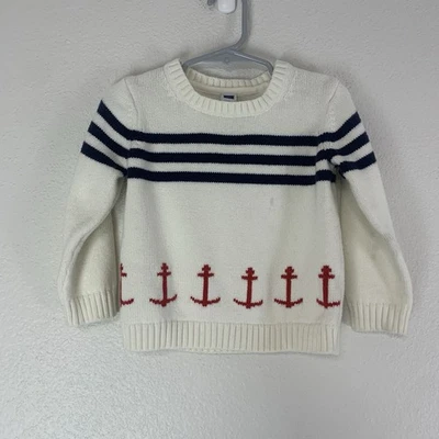 Suéter Janie and Jack Niños 2T Rayas Ancla Pullover Náutico Preppy Clásico Foto 1 de 4