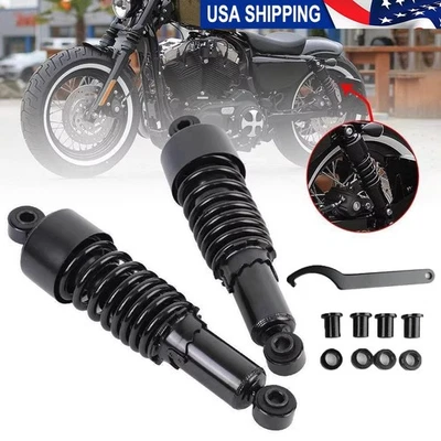 For Harley Dyna Touring Electra Glide Road King 11.75" Rear Absorber ShocksBlack Foto 1 de 4