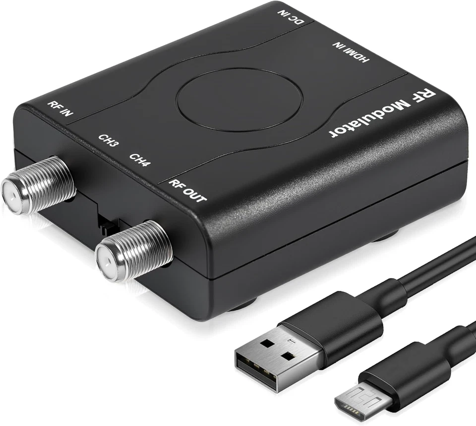 HDMI to RF Modulator, HDM61 VHF HDMI to RF Converter Adapter for TV NTSC Format  - Image 1 of 4