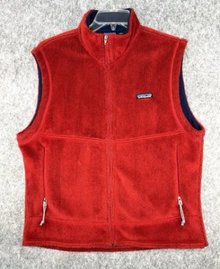 Vintage Patagonia Vest Men's Large Red R Regulator Polartec Fleece Made USA - Picture 1 of 8