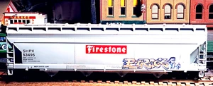 RTR 1/87= HO Athearn Firestone ACF Center Flow Hopper BUILT MW-KADEES 4 LAYOUT - Picture 1 of 23