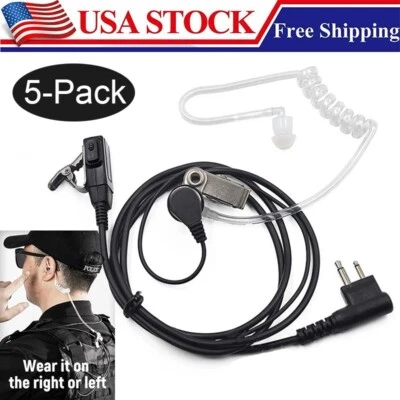5Pcs Earpiece Headset with PTT Mic For Motorola CP200 CP200d CLS1110 1410 EP450 - Image 1 of 4