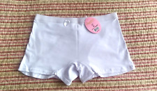 Women's "ANGELINA" Boy Shorts Underwear - B496P - NWT - Size Large - White