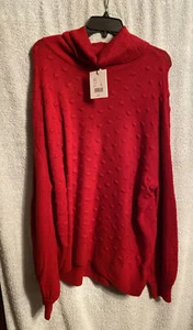 Gibson & Latimer Red Turtleneck Sweater Womens Sz XXL NWT $84.00 - Picture 1 of 5