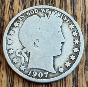 1907 P FRISEUR HALF DOLLAR - 90% SILBER - SCHÖNES DETAIL - VERSANDRABATT - Bild 1 von 2