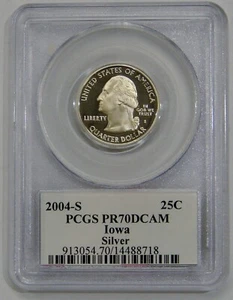 2004 S - Proof Silver Iowa State Quarter - PCGS PR 70 DCAM - Picture 1 of 2