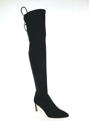 $725 Stuart Weitzman Black Stretch Fabric Janille Lycra Over the Knee Boot - Image 1 of 4