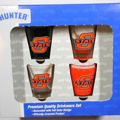 Oklahoma State University Shot Glasses OSU NCAA Drinkware Premium Quality Cover